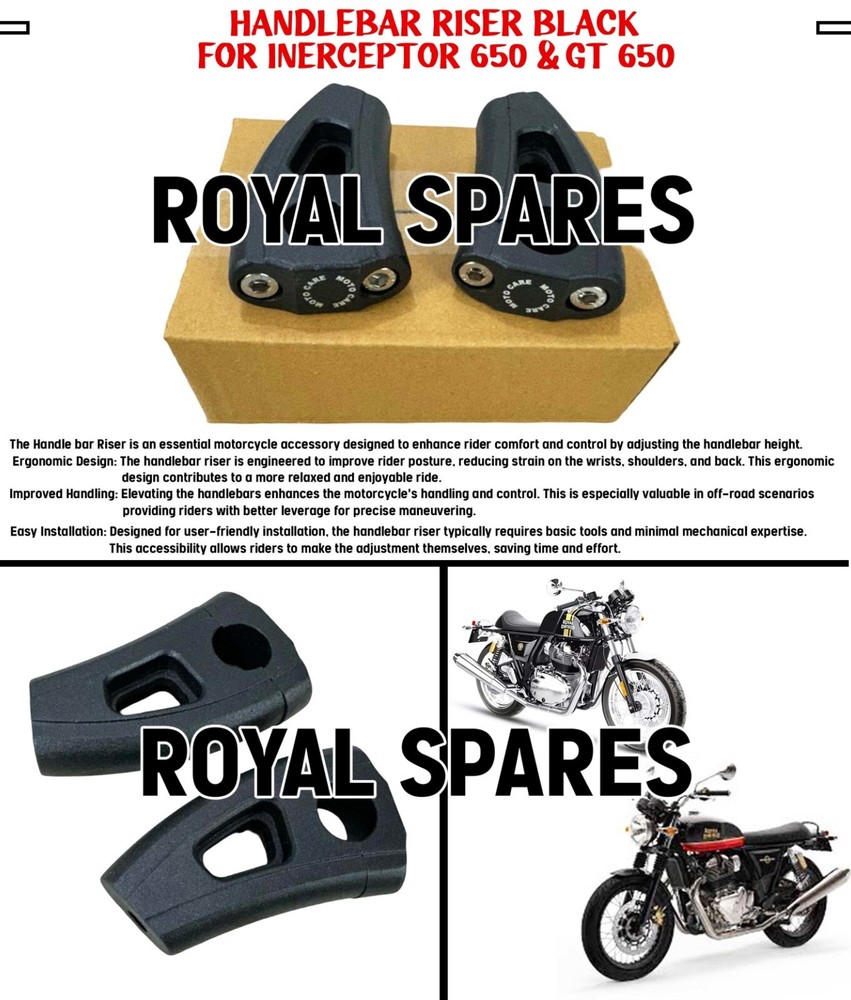 "HANDLEBAR RISER, BLACK" FIT FOR ROYAL ENFIELD INTERCEPTOR 650 & GT 650