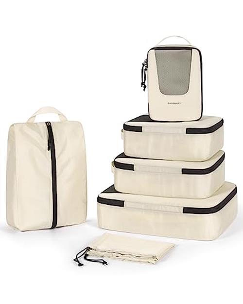 6 Set Compression Packing Cubes for Travel, Lightweight Compression Cubes for