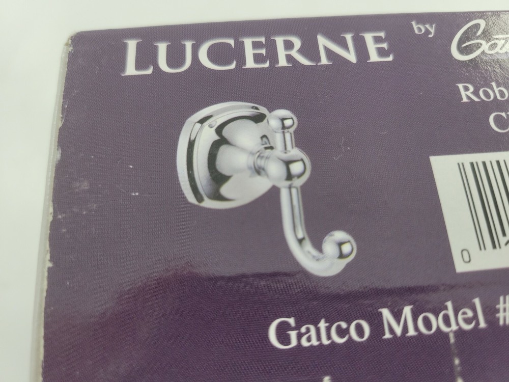 Gatco Lucerne "Smooth Elegance" Chrome Robe Towel Hook Model 4615
