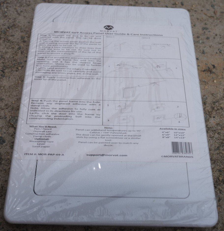 Morvat 6x9 Access Panel with Hinged Door for Drywall & Ceiling