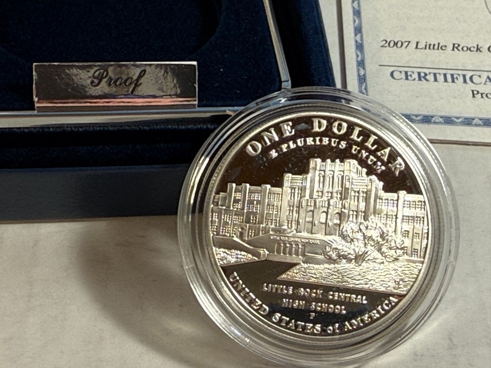 2007 S LITTLE ROCK COMMEMORATIVE PROOF SILVER DOLLAR