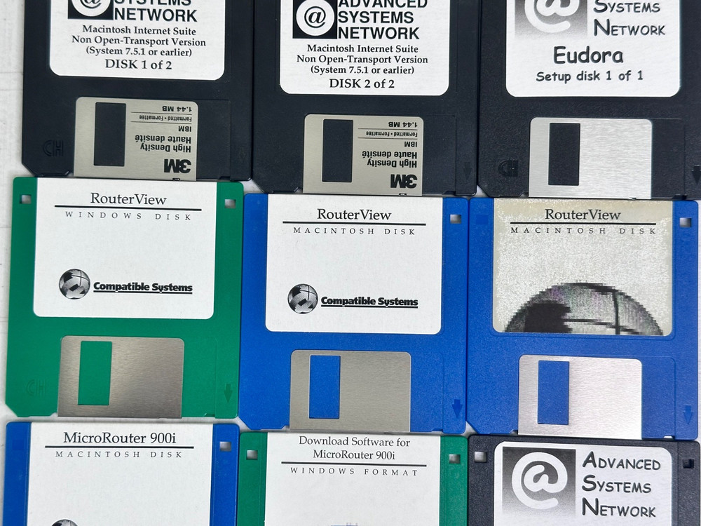 Vintage Macintosh Internet & Router Lot Eudora Client RouterView MicroRouter Net