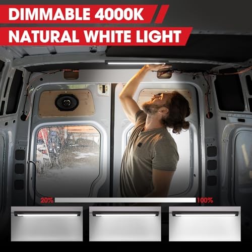 12V LED Light, 12 Volt Light Bar, Enclosed LED Light Technology Black-4P