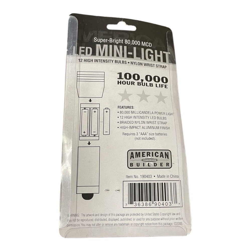 American Builder Mini 12 LED Bulbs Dark Gray Flashlight