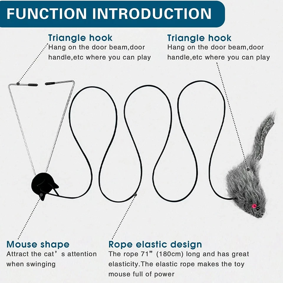 Interactive Cat Feather Toys,Retractable Teaser Toy Hanging Interactive Toys
