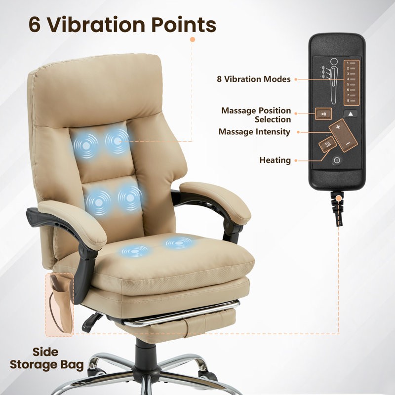 Office Chair With 6 Vibration Points, Height and angleadjustable