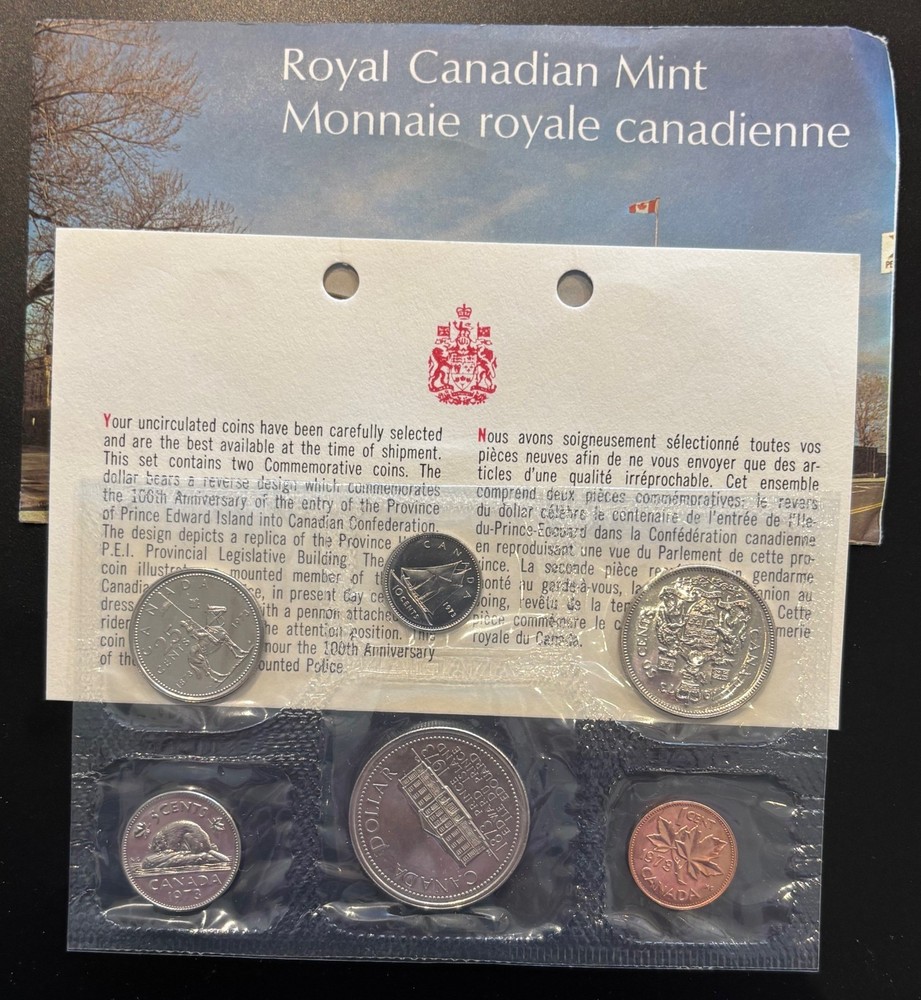 Error 1973 Canada Proof Like Uncirculated Mint Set Large Bust 25 Cent Variety