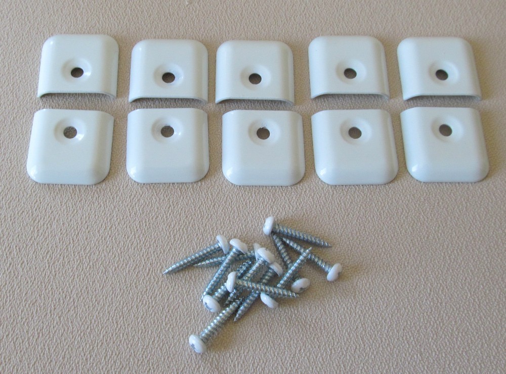 10 WHITE RV Camper Trailer Aluminum Flat End Cap for Trim Molding 1" 12 Screws