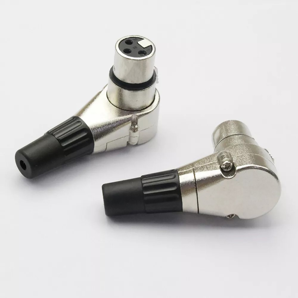 4Pcs Adjustable Positions Adapter 3 Pin XLR Female Right Angle Connector