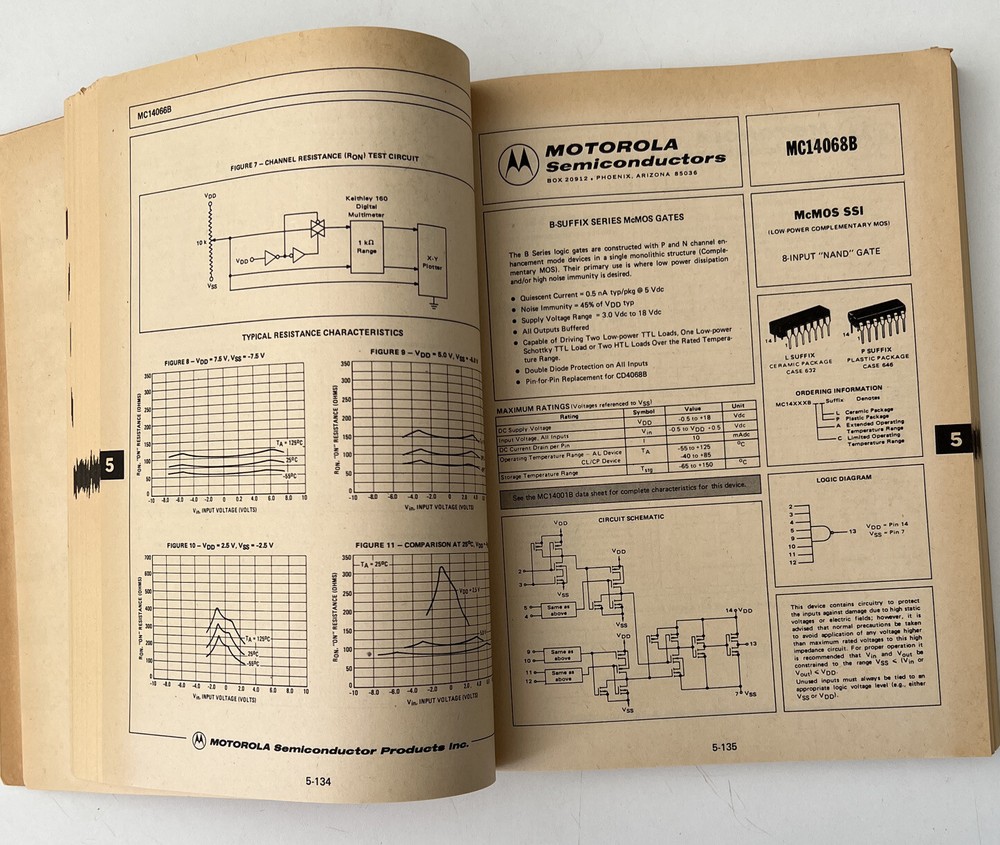 Motorola Semiconductor Data Library CMOS Volume 5 / Series B 1976 Paperback