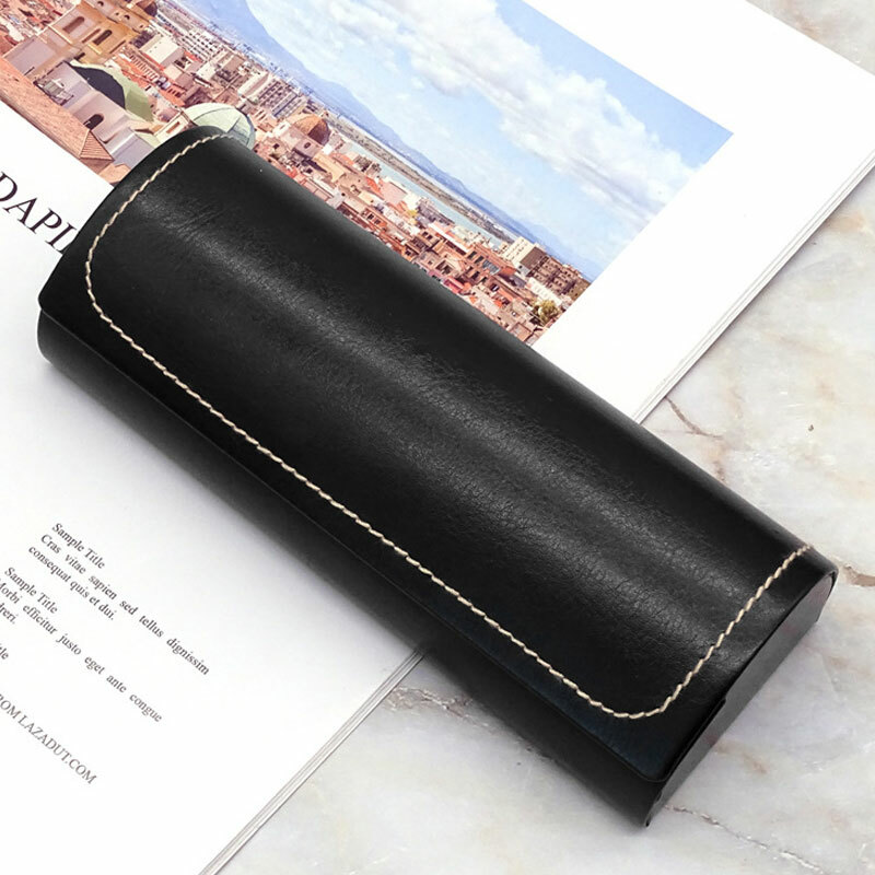 Waterproof Hard Frame Eyeglass Case Leather Reading Glasses Case Spectacle Ba❥
