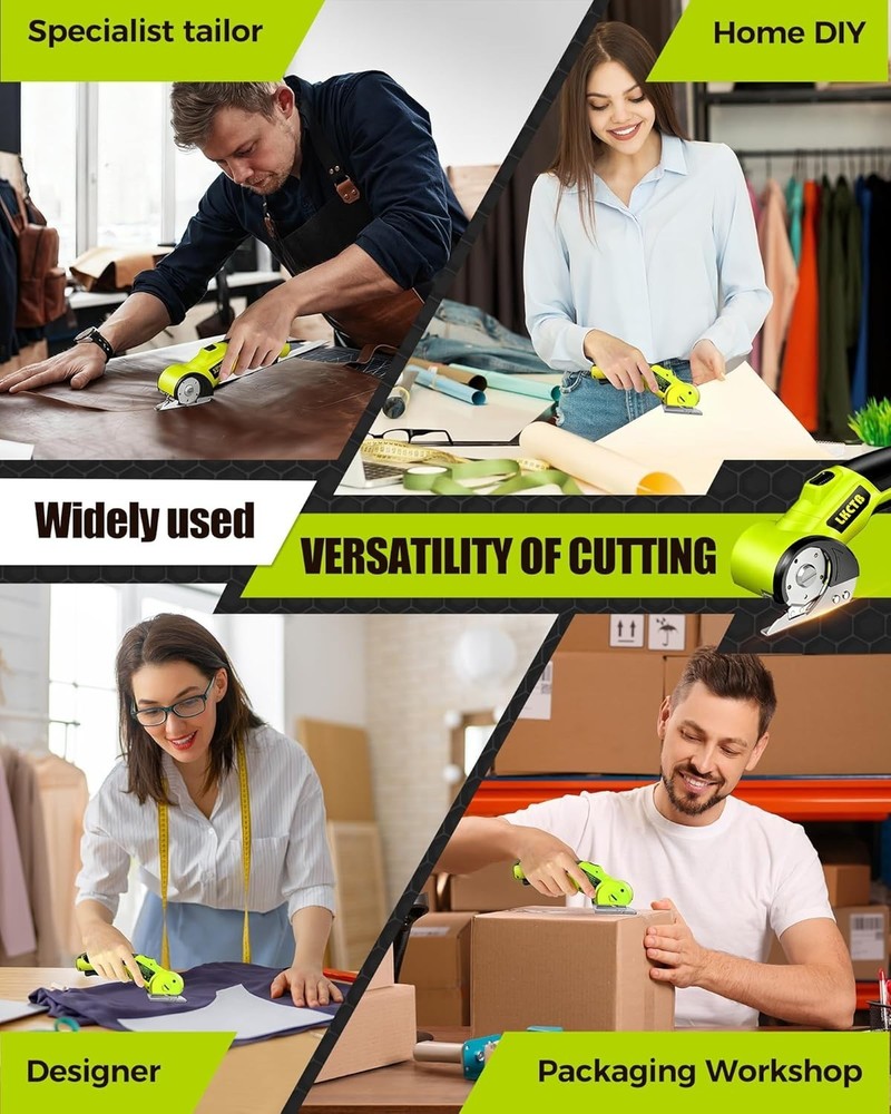 Electric Scissors, Cardboard Cutter, With LED Light, High-Efficiency Brushless