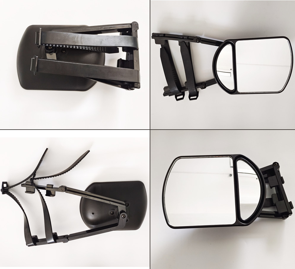 1x Universal Clip-On Trailer Towing Mirror Adjustable Extendable Rearview Mirror