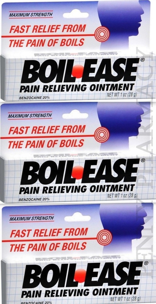 Boil-Ease Ointment Maximum Strength 1oz ( 3 Pack ) PHARMACY FRESH! ^^
