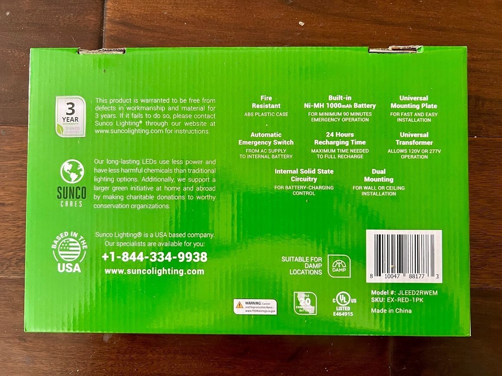 Sunco Lighting LED Exit Signs with Emergency Lights Double Sided