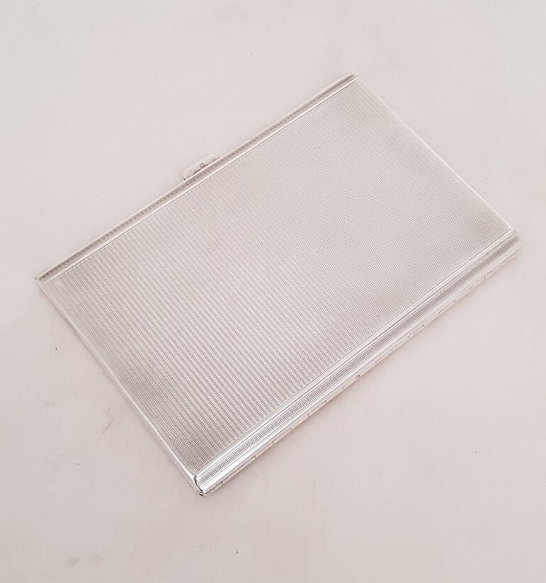 Antique sterling silver cigarette case Birmingham 1932. By William Neale Ltd