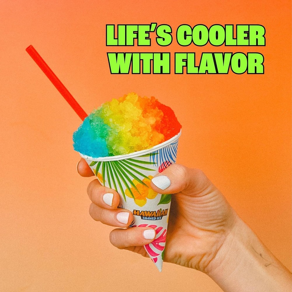 Snow Cone and Shaved Ice Machine with 2 Reusable Plastic Ice Mold Cups, Non-s...