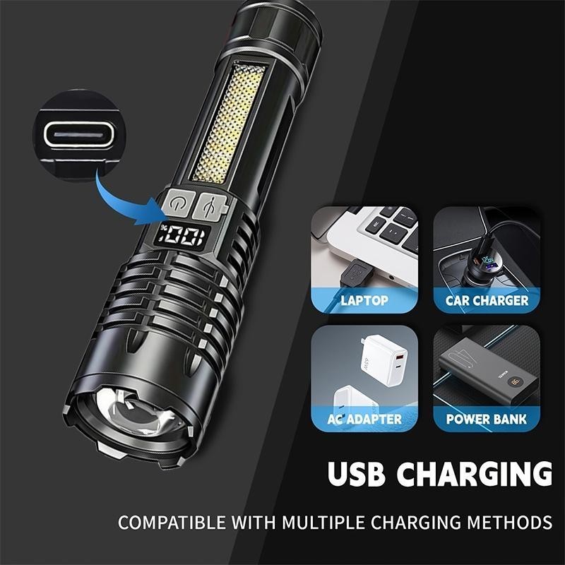 99000000 Lumen Super Bright LED Tactical Flashlight Rechargeable LED Work Lights