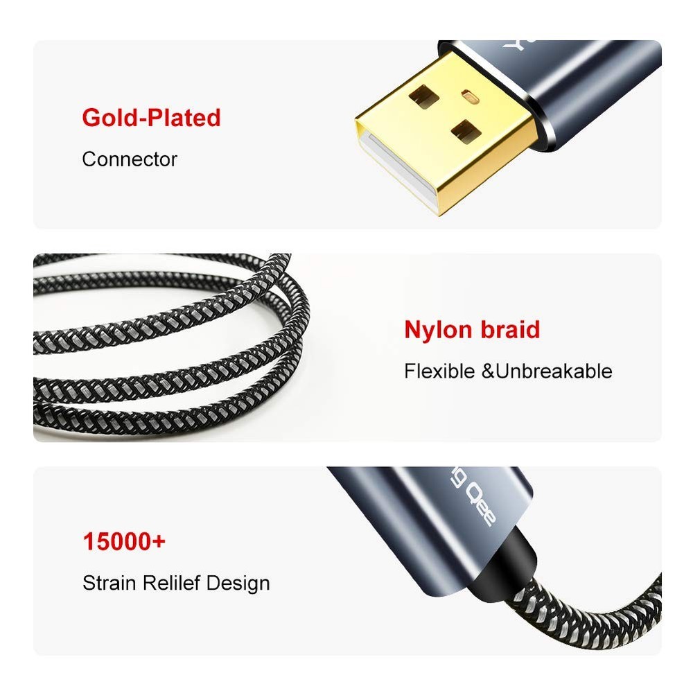 Printer Cable 20 ft,USB High Speed USB 2.0 A Male to 20FT/6M