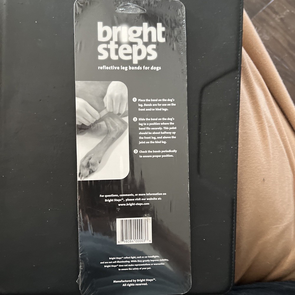 Blue Bright Steps Reflective Leg Bands Large Dog 70lbs -110lbs