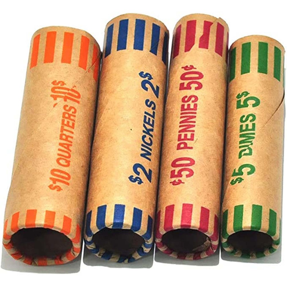 L LIKED Preformed Coin Wrappers Rolls (128 Assorted) - 128 Assorted, Assorted