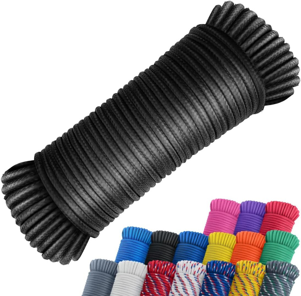 SMART&CASUAL 100 Ft 1/4" Polyester Rope (Comparable to Nylon Rope) Poly Strong U