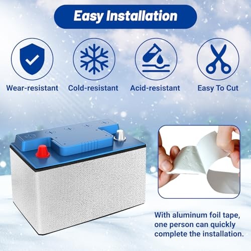 Battery Insulation Kit 40"x7" Universal Car Battery Insulation Blanket 2pcs