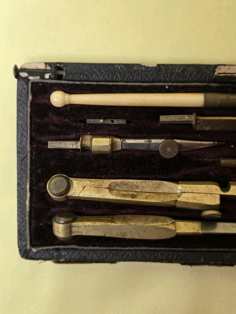 Antique Draftsman’s Drawing / Drafting Instruments Set ~ (c.1880–1920)