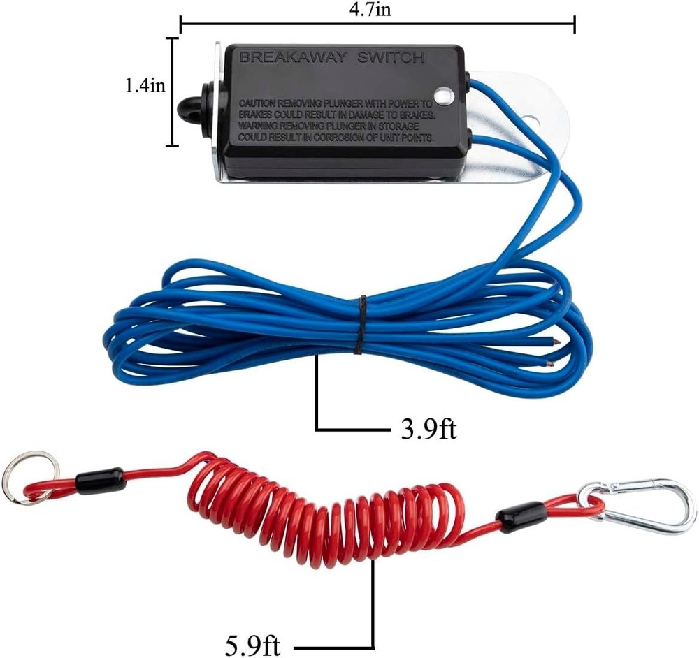 6Ft 1.9M Trailer Breakaway Switch Break Control Kit Electric Brake Switch