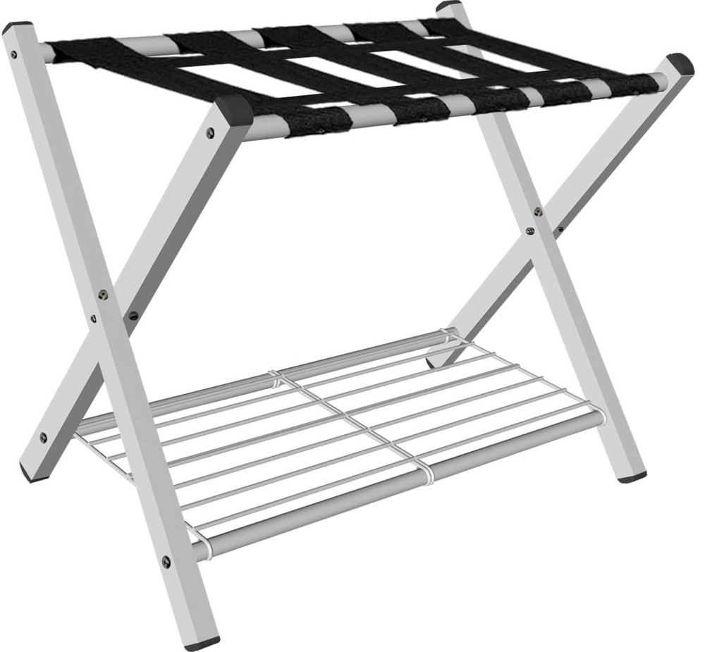 mocomax 1 Pack Folding Luggage Rack for Guest Room, Foldable Bright White