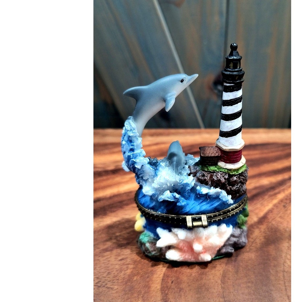 416. Dolphin Light House Trinket Box