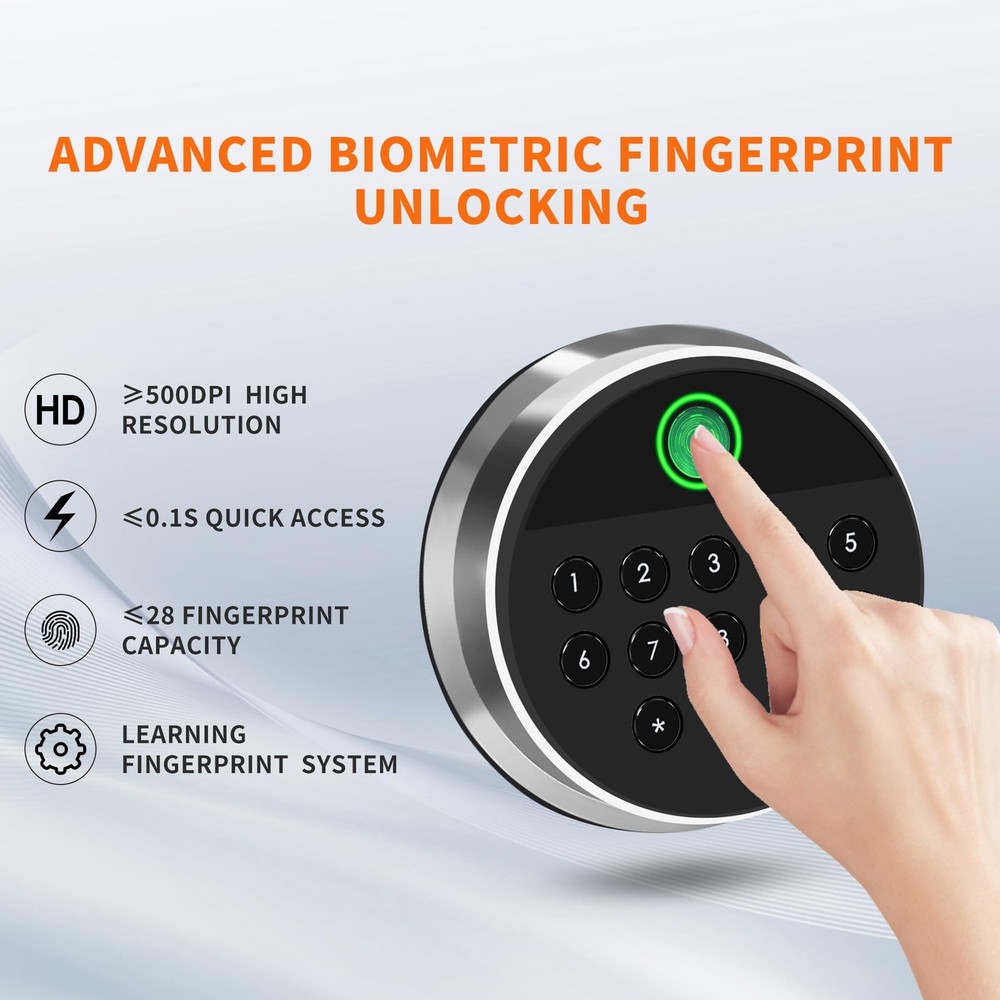 HSGCJS Biometric Fingerprint Safe Box with Digital Keypad, Security Safe for ...