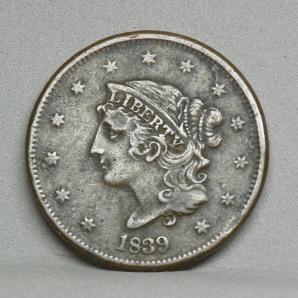 1839 LARGE CENT (Silly Head)