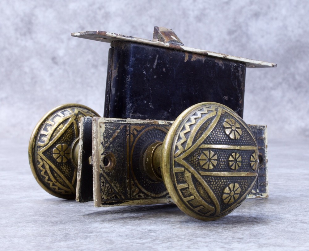 Antique Ornate Brass Door Knobs