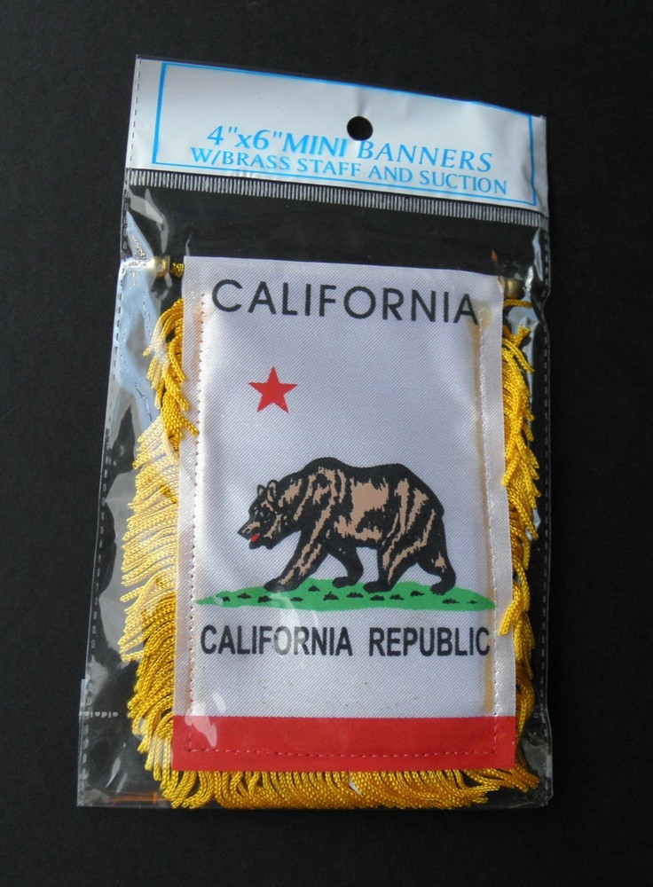 CALIFORNIA MINI POLYESTER US STATE FLAG BANNER 3 X 5 INCHES