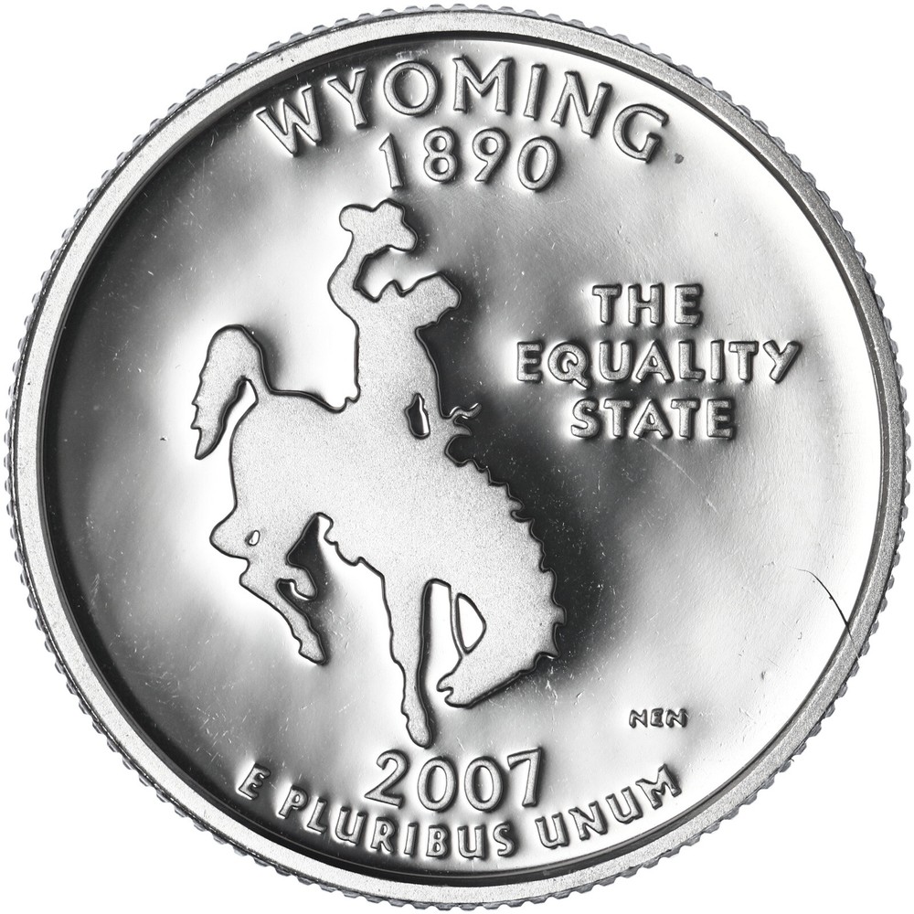 2007 S State Quarter Wyoming Gem DCam Proof CN-Clad