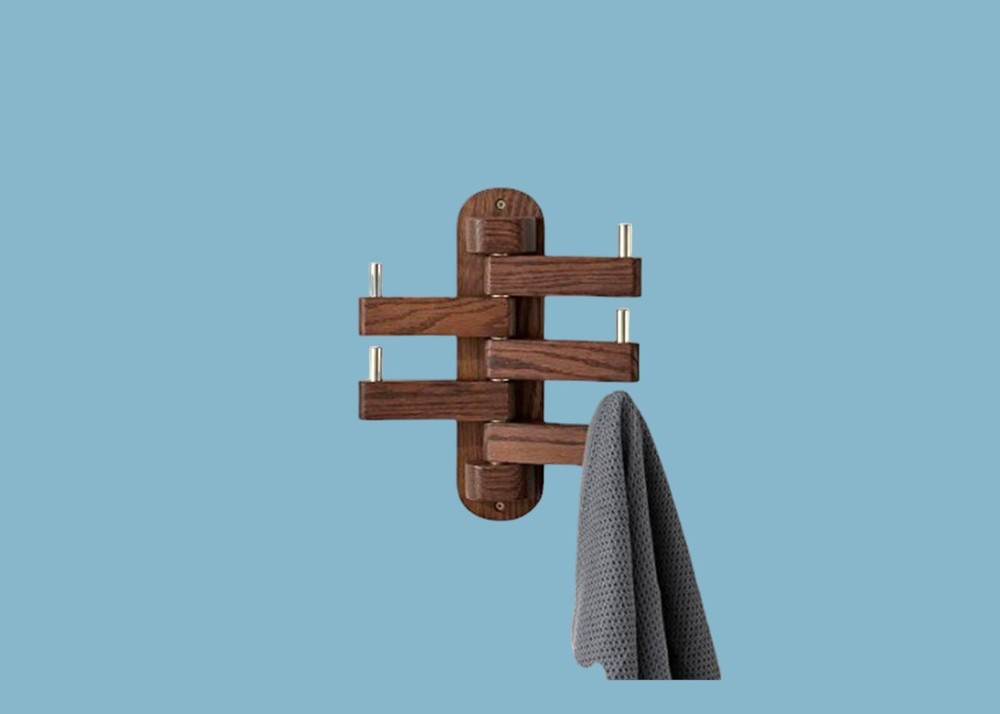Walnut coat rack , Personalized coat rack , Swivel coat rack