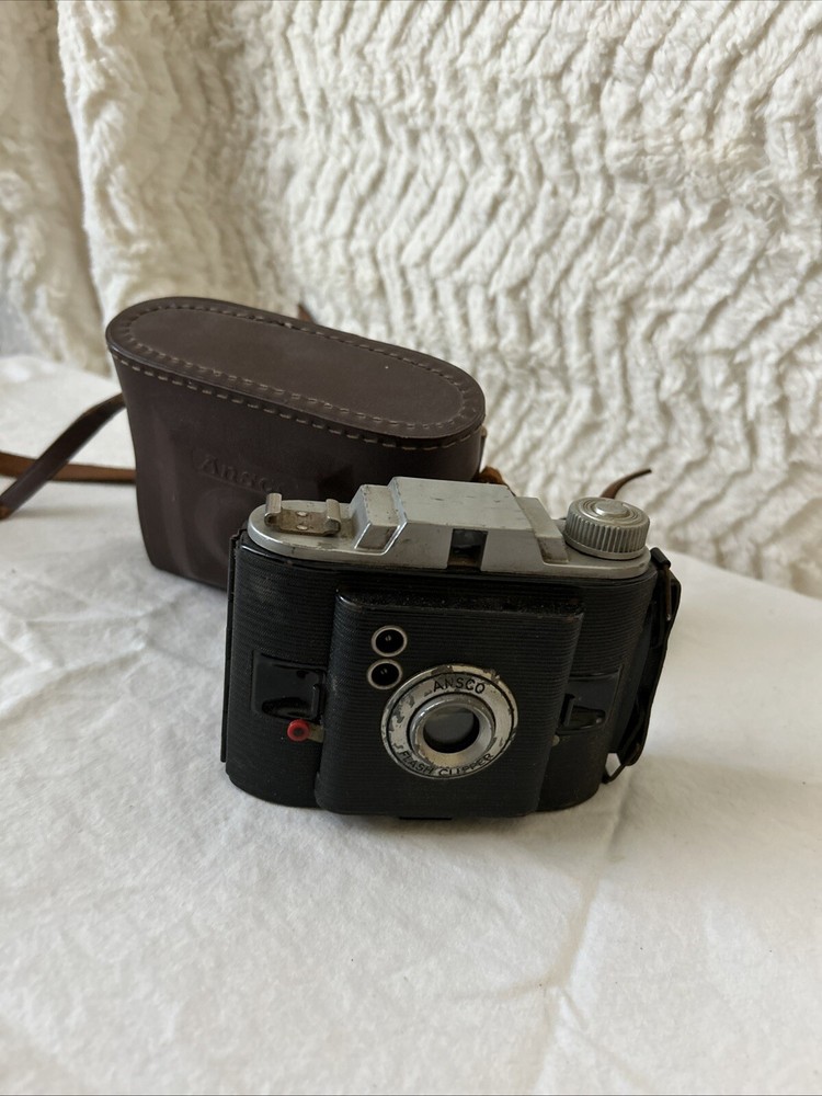 Vintage ANSCO Flash Clipper Camera (Untested) With Leather Case