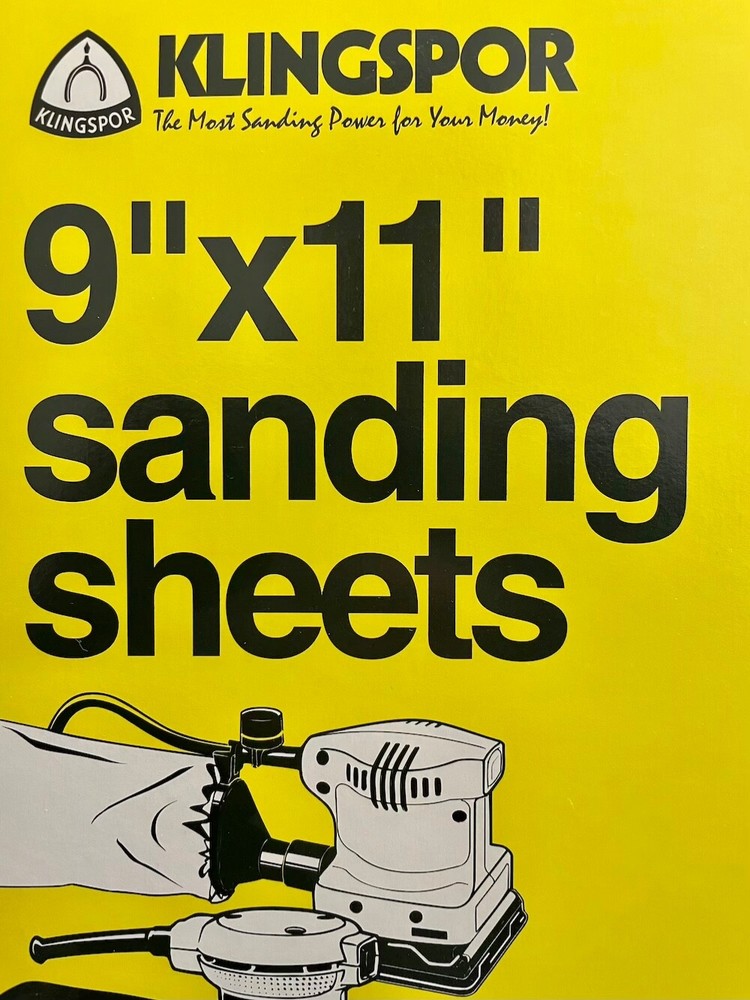 Klingspor‘s All Purpose Aluminum Oxide Sanding Sheets 9x11 Assorted Grits 4 Pk