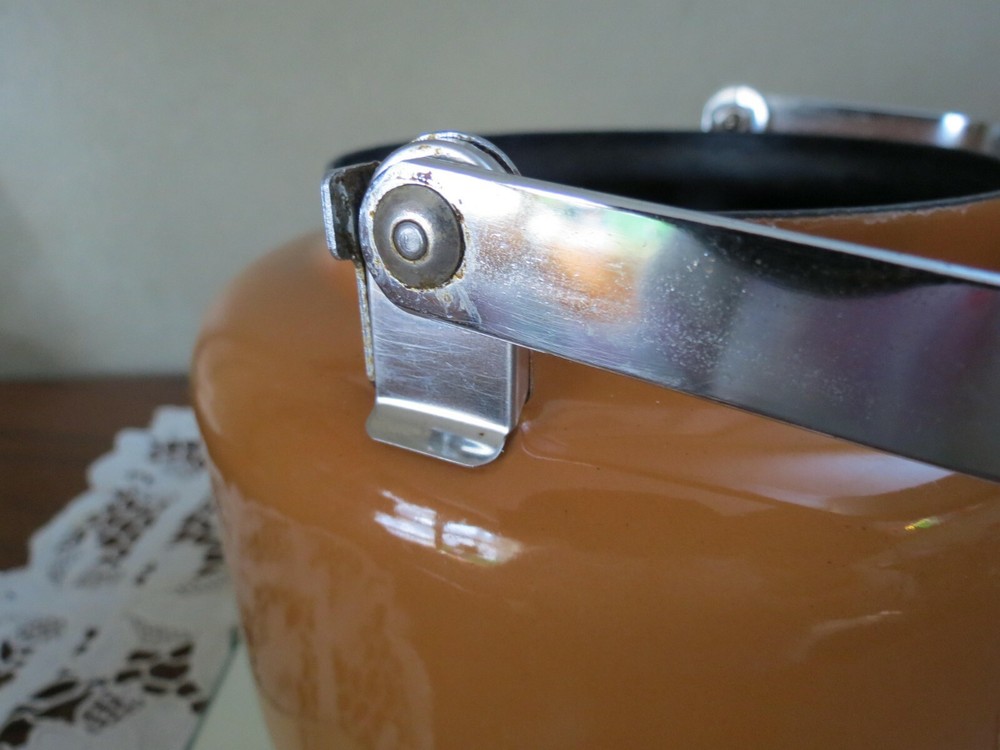 Vintage Gold/Light Brown Enameled Teapot
