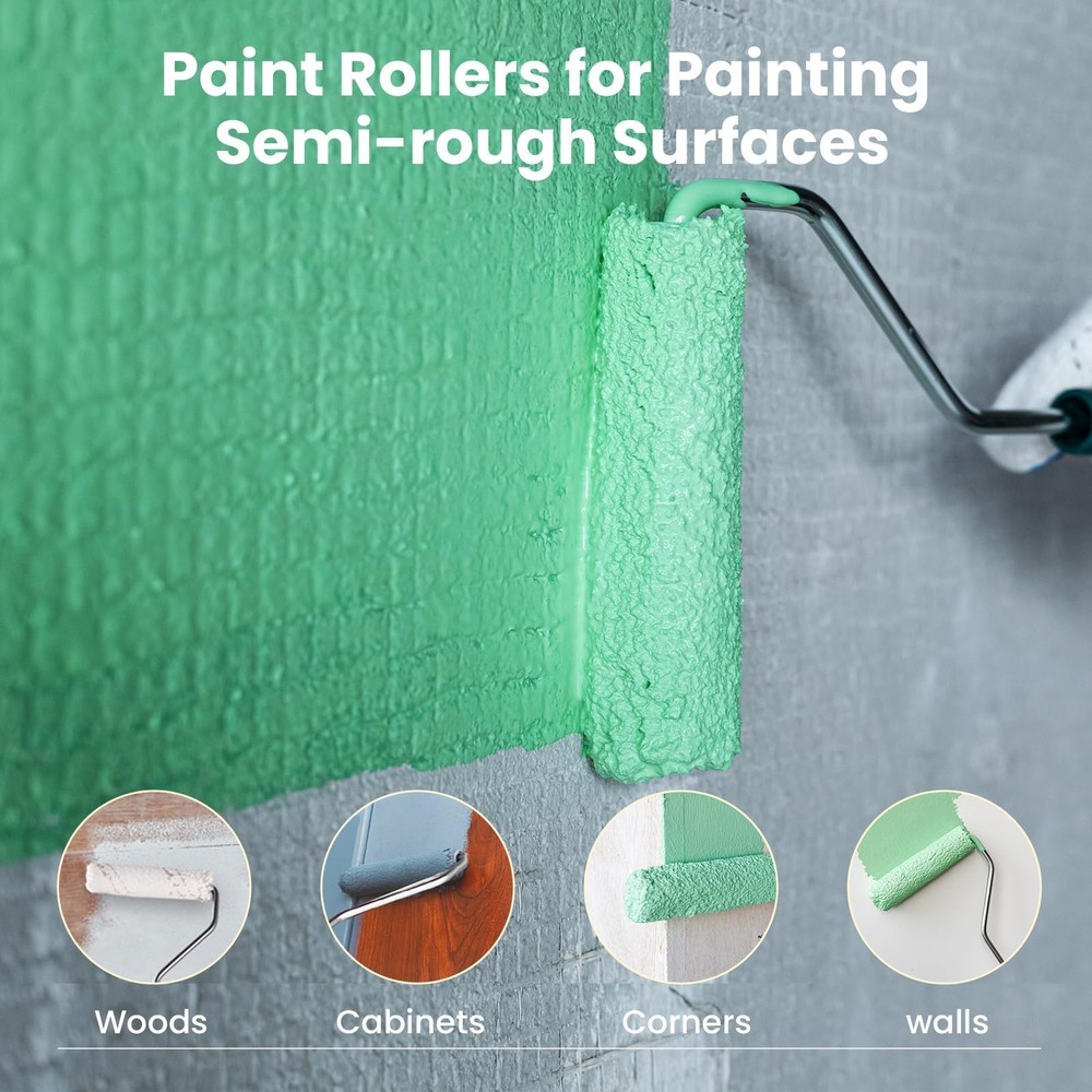 4 Inch Microfiber Paint Roller Covers 10 Pack Mini Roller Set