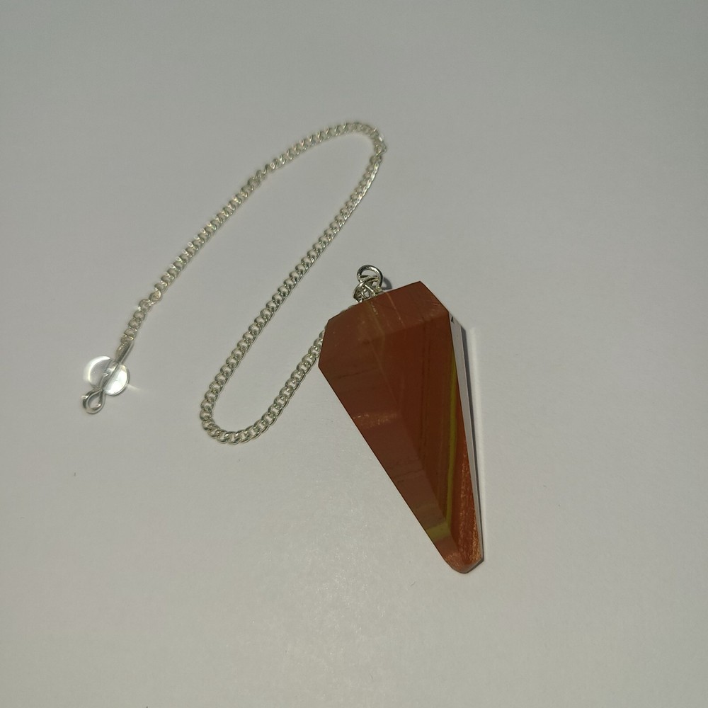 Red Jasper Faceted Cone Crystal Dowsing Pendulum Divination Tool