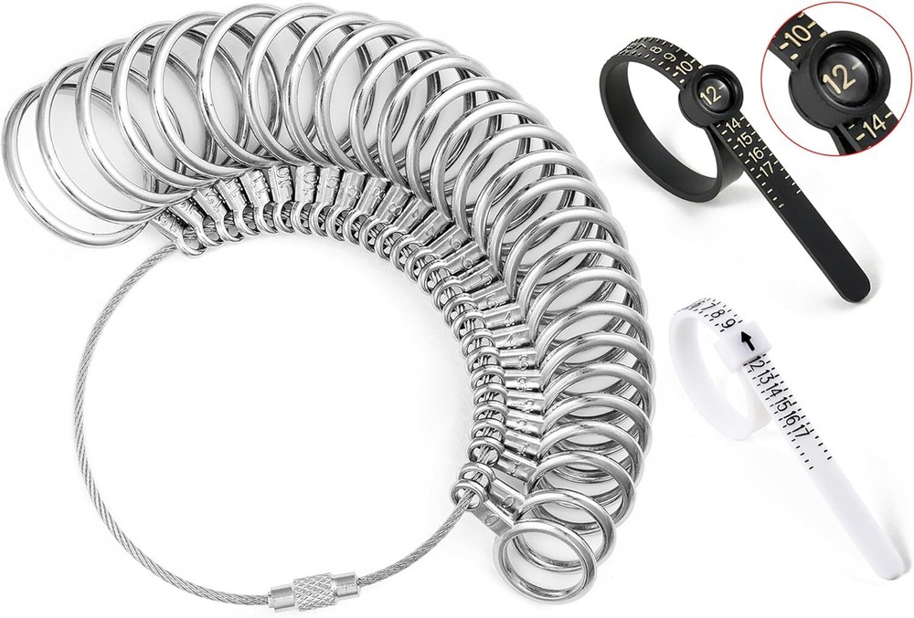 Bflaae Ring Sizer Measuring Tool Kit, 27 PCS Stainless Steel 3pcs kit