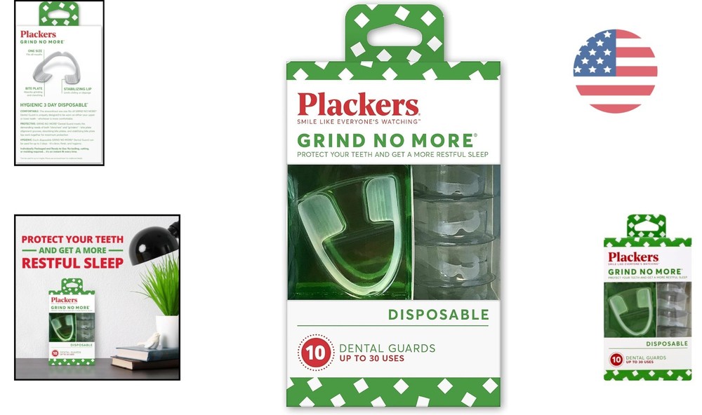 Teeth Grinding Solution: Plackers Grind No More Night Guard, 10 Count, Easy Use