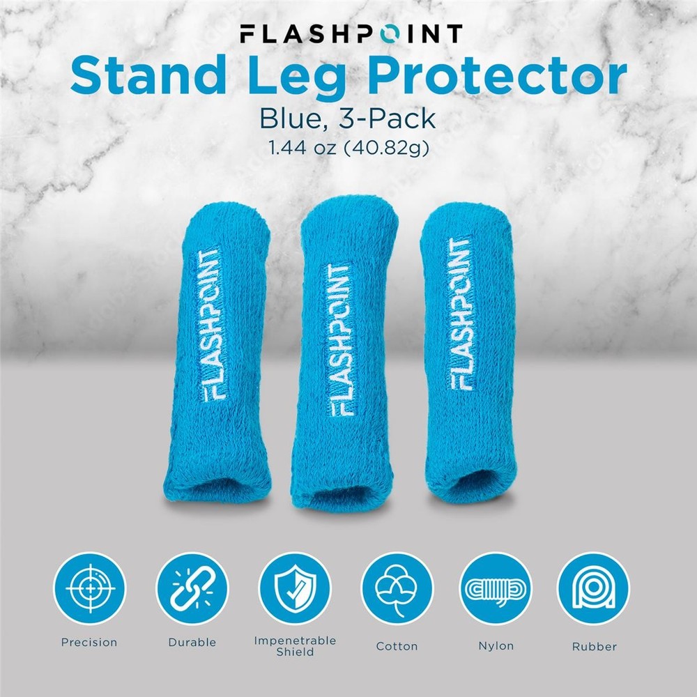 Flashpoint Light Stand Leg Protector, Blue, 3-Pack