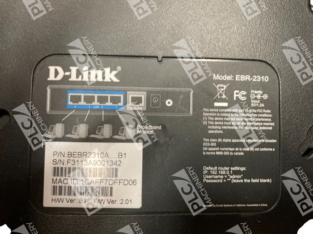D-Link BEBR2310A...B1 Ethernet Broadband Router EBR-2310
