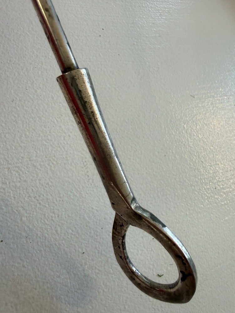 Vintage Silver Plated Candle Snuffer 12" Loop Handle Bell Taper