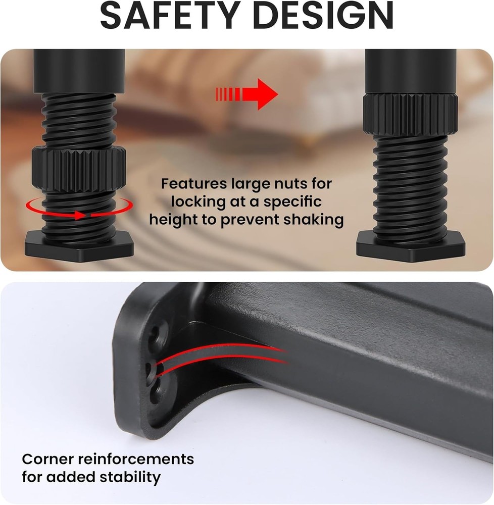 8 PCS Adjustable Bed Frame Support Legs, Heavy Duty Replacement Bed Legs Kit ...