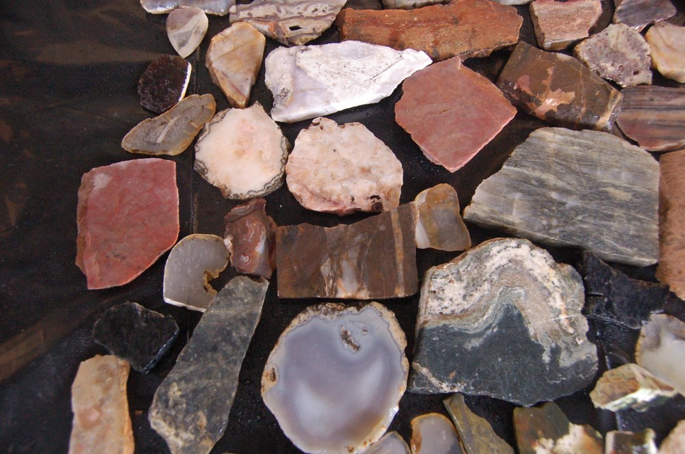 Miscellaneous Jasper, Agate, Calcite Onyx Slabs End Cuts Ect.