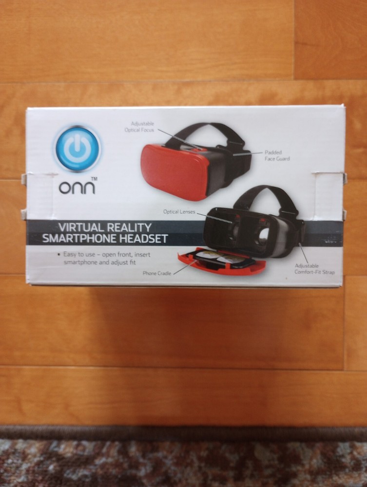 ONN Virtual Reality Smartphone Headset Red for iPhone,  Android, Samsung Etc